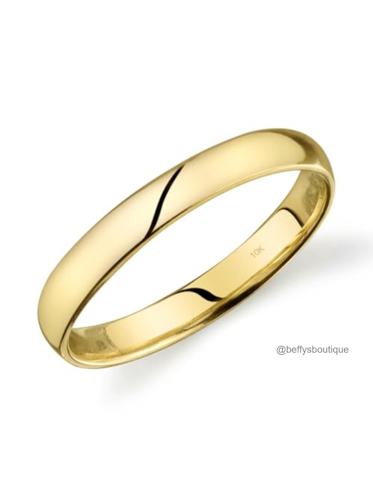10k Gold Wedding Band Comfort Fit Ring